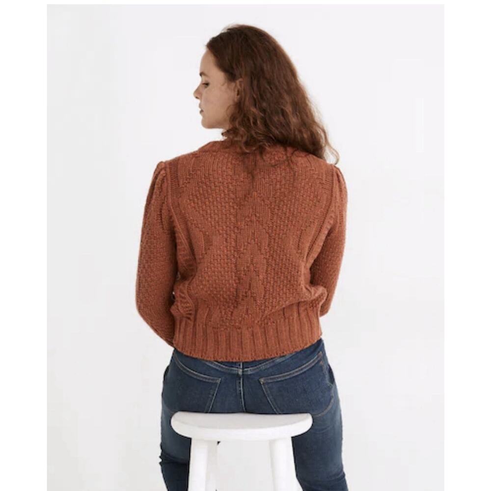Madewell RidgeCrest Sweater Rust Crew Neck Knit Pullover Women L Fall Cozy - Picture 3 of 12